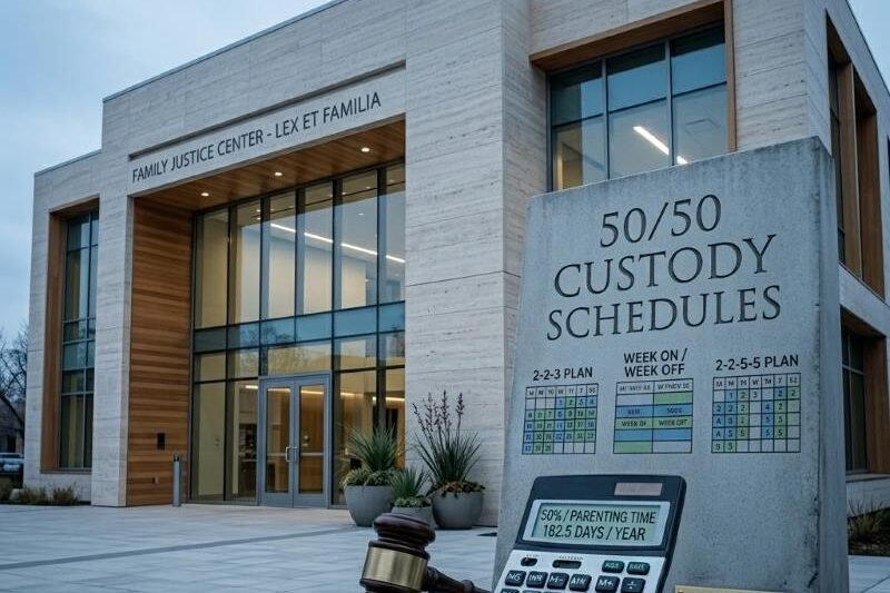 Calendar showing different 50 50 custody schedule